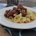 Greek Beef Stew with onions & feta cheese