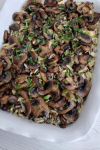 wild rice, orzo, mushroom