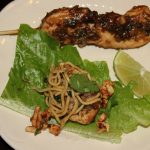 Chicken Skewers witih fiery noodle salad