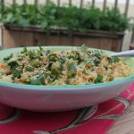 Couscous with carrots, green onion, cilantro
