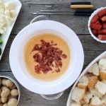 Old Cheddar Cheese and Bacon Fondue