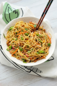 Asian Noodle Salad with Spicy Nuts 