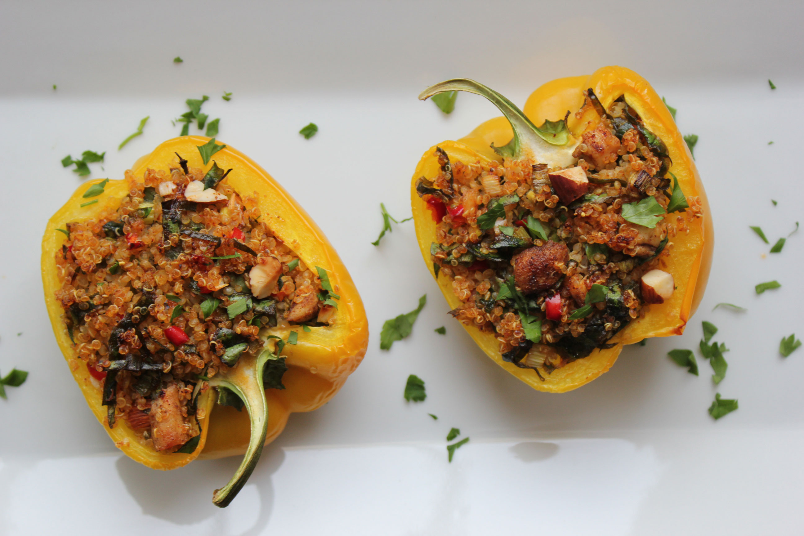 Quinoa Stuffed Peppers with Red Chili