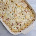 Baked chicken and pancetta penne