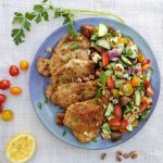 Pork Schnitzel with Israeli Salad