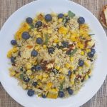 Blueberry Halloumi Quinoa Salad with Charred Corn
