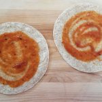 Add sauce to your pepperoni pizza wraps