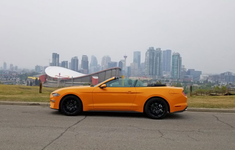 Ford Convertible Mustang & Calgary Skyline