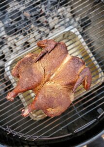 smoked spatchcocked chicken