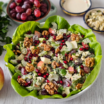Waldorf salad with candied walnuts and pomegranates